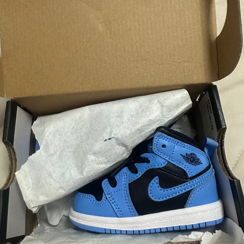 Blue and Black High-Top Sneakers